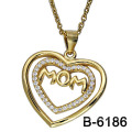 925 Sterling Silver Pendant with White CZ (B-6186)